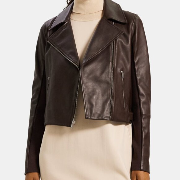 Theory Leather Moto Jacket - NWOT - Picture 1 of 8